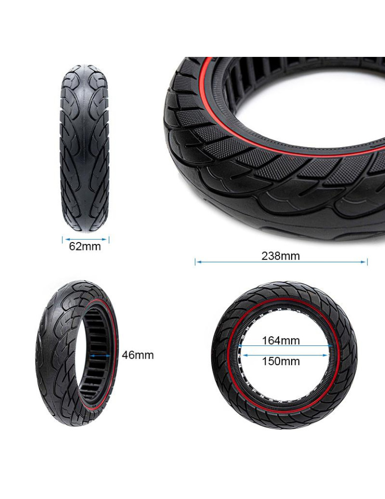 Rueda maciza ultraligera 10x2,5-6,1/B44 línea roja [Nedong]