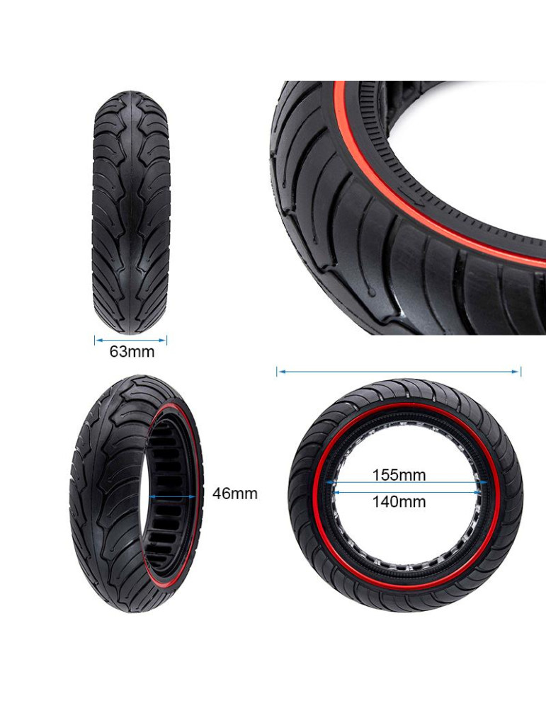 Rueda maciza ultraligera 9,5x2,5 roja para NIU [Ewheel]