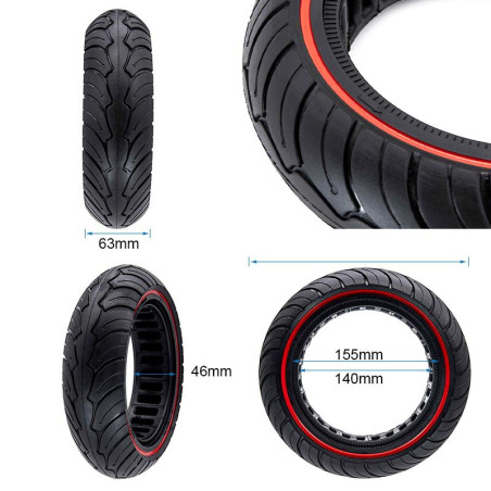 Rueda maciza ultraligera 9,5x2,5 roja para NIU [Ewheel]
