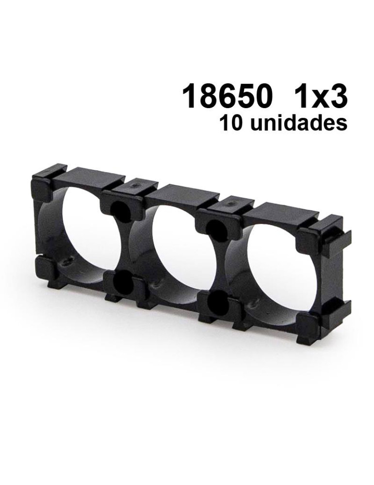 Soporte baterías 18650 1x3 - 10 uds