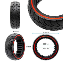 Rueda maciza ultraligera 8,5x2,5-6,1/B58 - línea roja 2