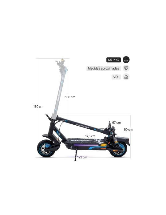 K5 PRO Smartgyro Patinete Eléctrico Homologado DGT