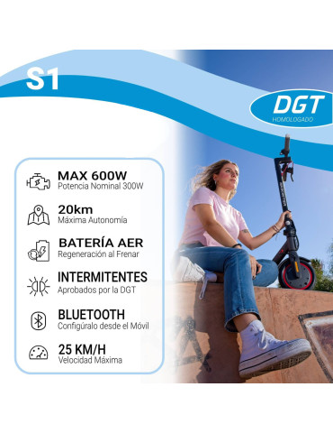 Patinete Eléctrico Homologado DGT S1 Reckless black 2