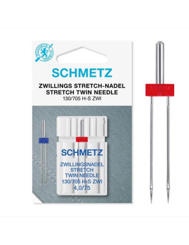 Aguja Stretch Twin Schmetz 4 mm