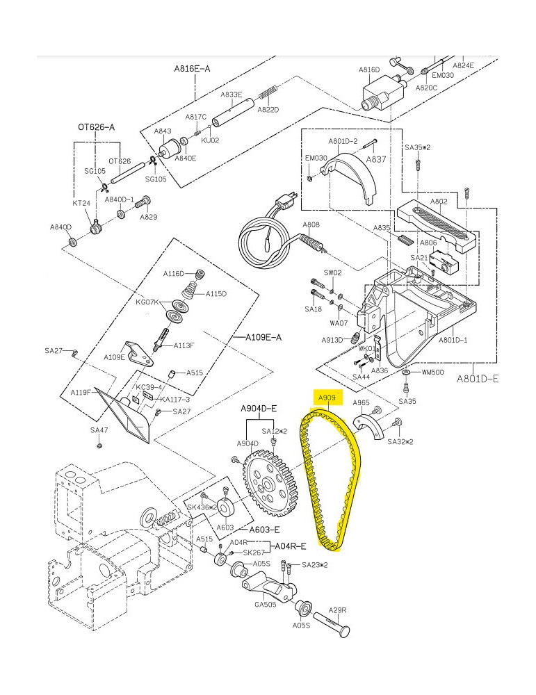 Correa motor A909 SIRUBA