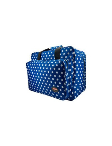 Maleta azul con topos 2