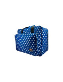 Maleta azul con topos