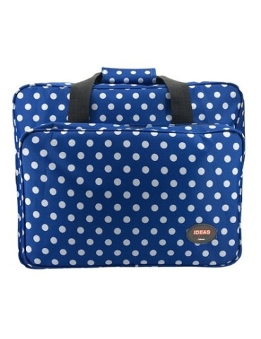 Maleta azul con topos