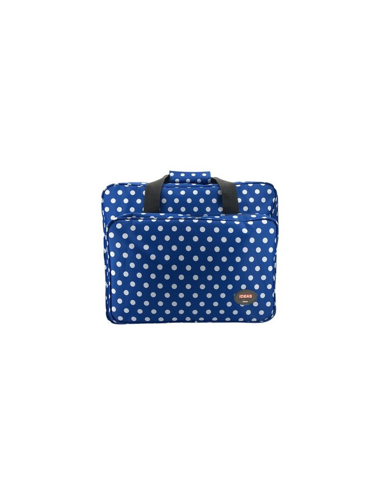 Maleta azul con topos