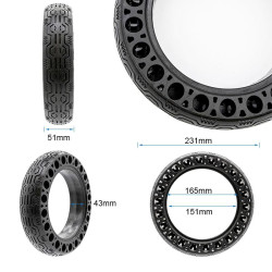 Rueda maciza perforada 60/70-6,5/B44 (10x2,5-6,5) para Ninebot G30 2
