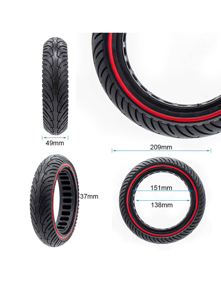 Rueda maciza ultraligera 8,5x2-6,1/B34 - línea roja [Nedong]
