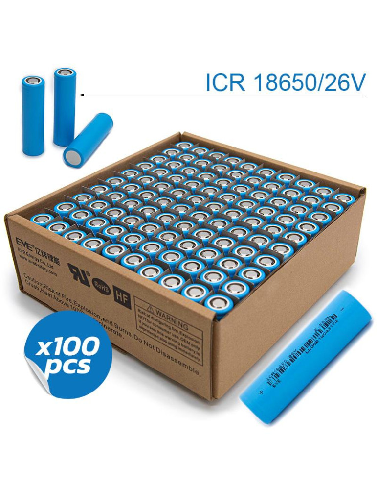 Celda 18650 2,55A/h 3C [EVE] - 100 uds