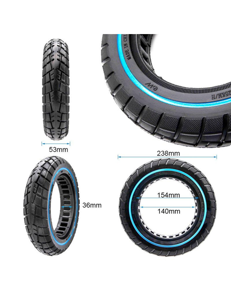 Rueda maciza offroad ultraligera 10x2,125-6,1/B34 linea azul [Ewheel]