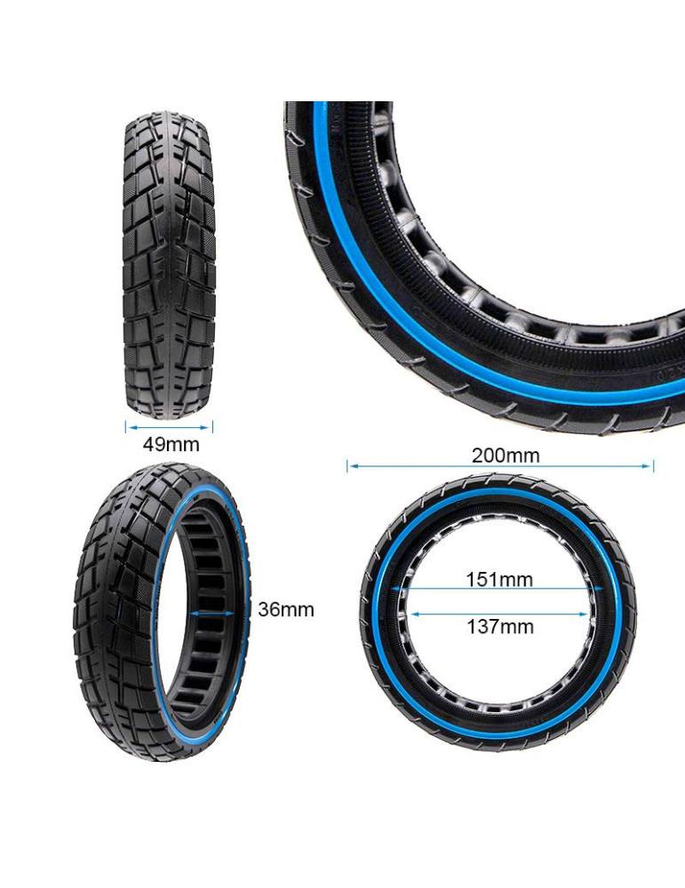 Rueda maciza ultraligera 8,5x2-6,1/B34 offroad linea azul [Ewheel]