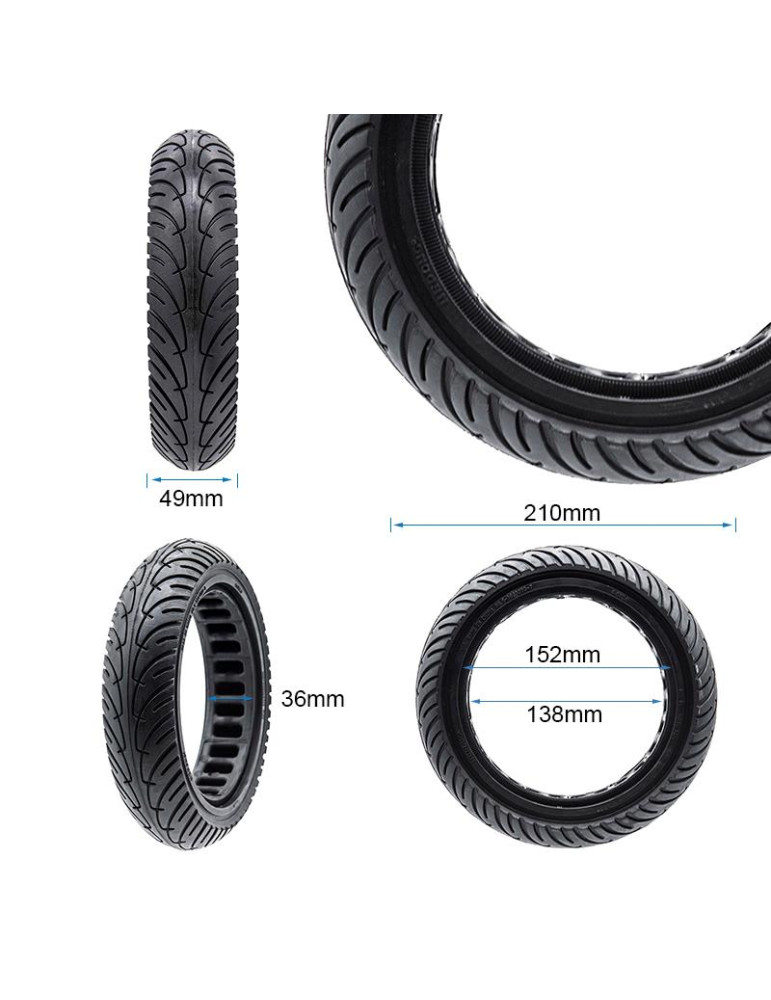 Rueda maciza ultraligera 8,5x2-6,1/B34 - línea negra [Nedong]