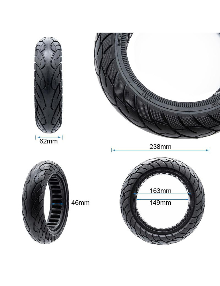Rueda maciza ultraligera 10x2,5-6,5/B44 - línea negra [Ewheel]