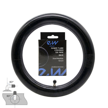 Cámara de aire 12x (1,75 /2 /2,125) VC 90x90º Ewheel