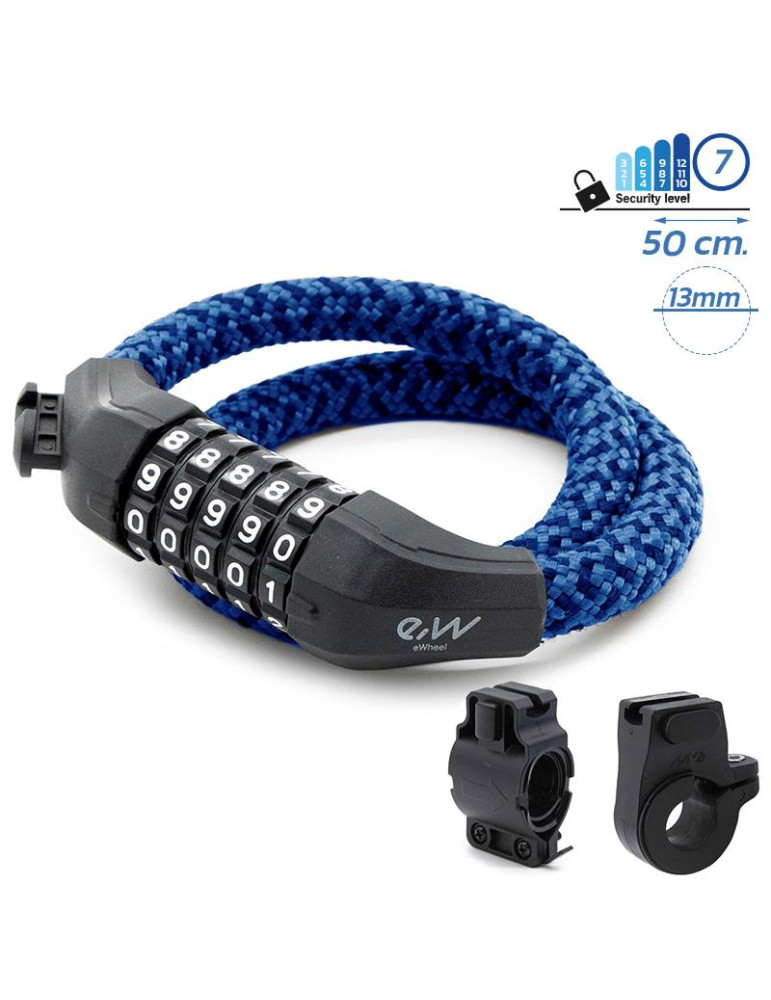 Candado de contraseña EWLK025 funda nylon azul