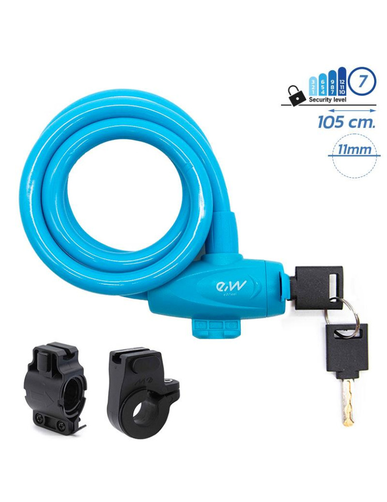 Candado de llave EWLK002 azul