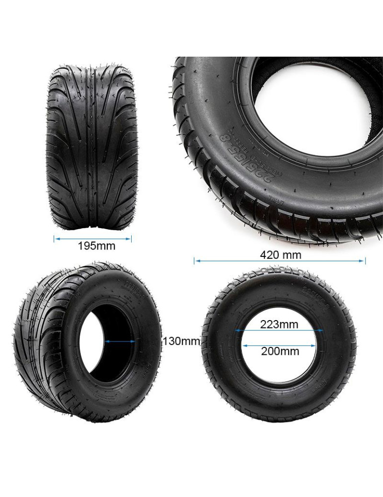 Neumático tubeless 18x9,5-8 / 225/55-8 [Feiben]