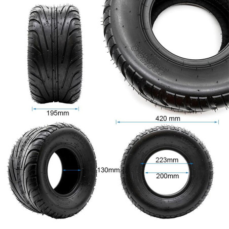 Neumático tubeless 18x9,5-8 / 225/55-8 [Feiben]