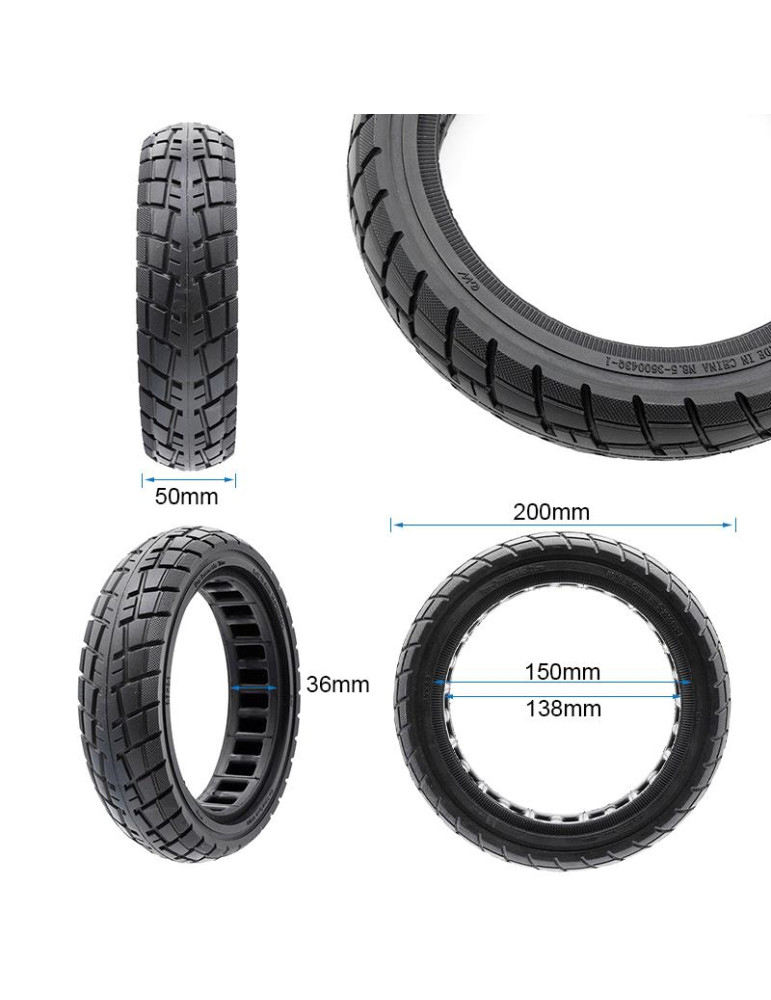 Rueda maciza ultraligera 8,5x2-6,1/B34 offroad linea negra [Ewheel]