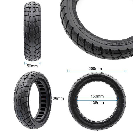 Rueda maciza ultraligera 8,5x2-6,1/B34 offroad linea negra [Ewheel]
