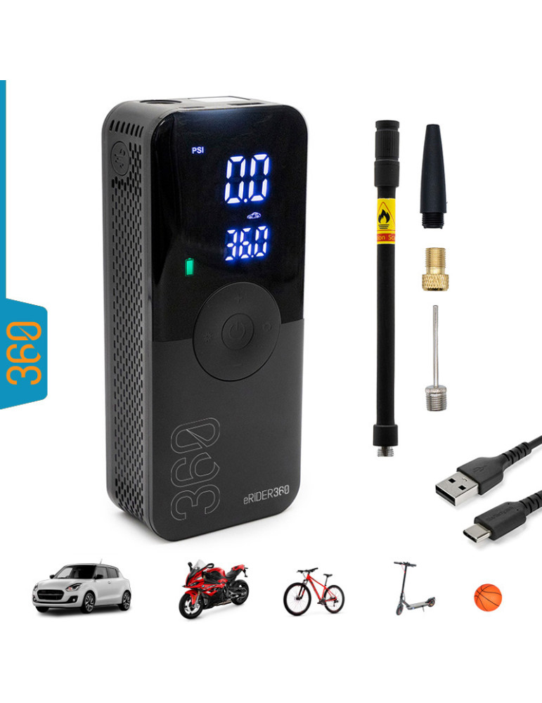 AIR-002 Inflador eléctrico premium portátil función Power Bank