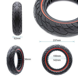 Rueda maciza ultraligera 10x2,5-6,1/B34 - línea roja [Nedong] 2