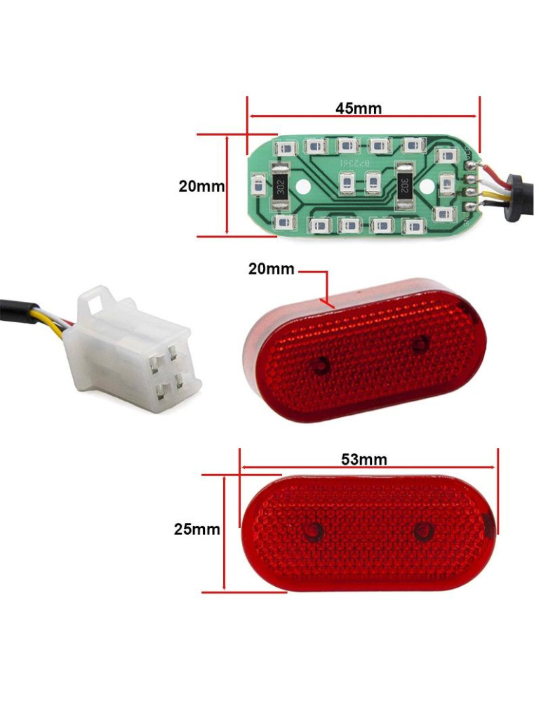 Luz trasera guardabarros 5-70V para Smartgyro Speedway/Rockway/Crossover