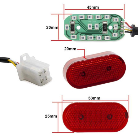 Luz trasera guardabarros 5-70V para Smartgyro Speedway/Rockway/Crossover