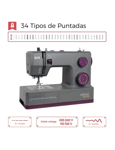 Máquina de Coser Domestica Alfa Unique Heavy Duty