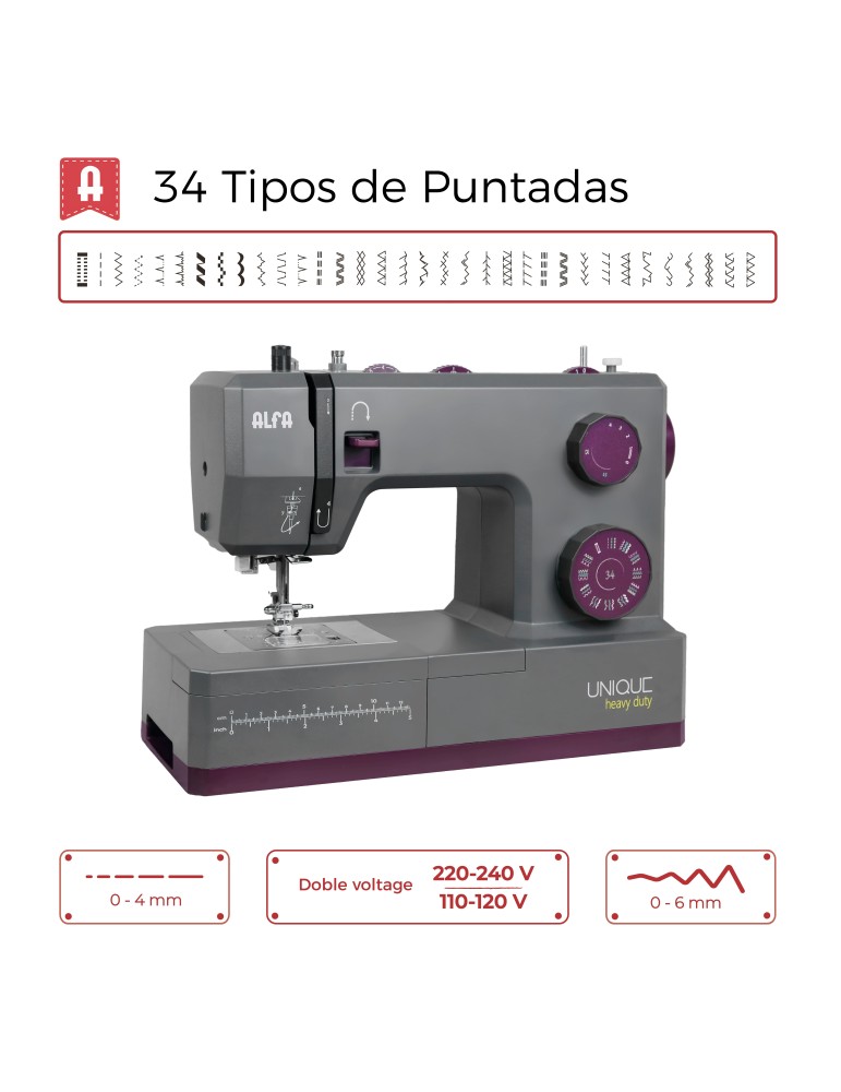 Máquina de Coser Alfa Unique Heavy Duty