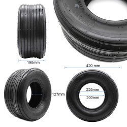 Neumático tubeless 18x9,5-8 / 225/55-8 liso [Feiben] 2