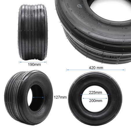 Neumático tubeless 18x9,5-8 / 225/55-8 liso [Feiben]