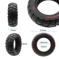 Rueda maciza 9x3-5,5 línea roja-negra [Amitor] 2