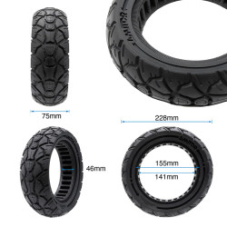 Rueda maciza 10x3,0/255x80 (80/65-6) negra [Amitor] 2