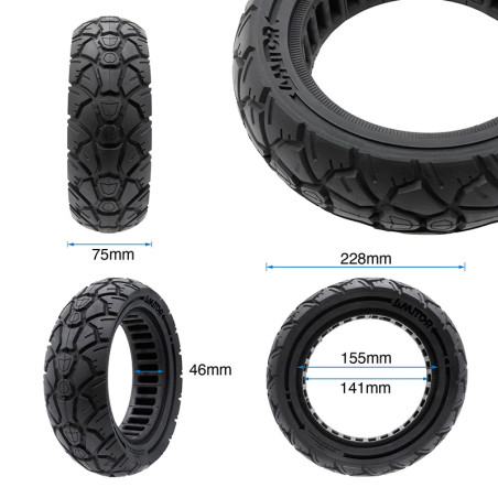 Rueda maciza 10x3,0/255x80 (80/65-6) negra [Amitor]